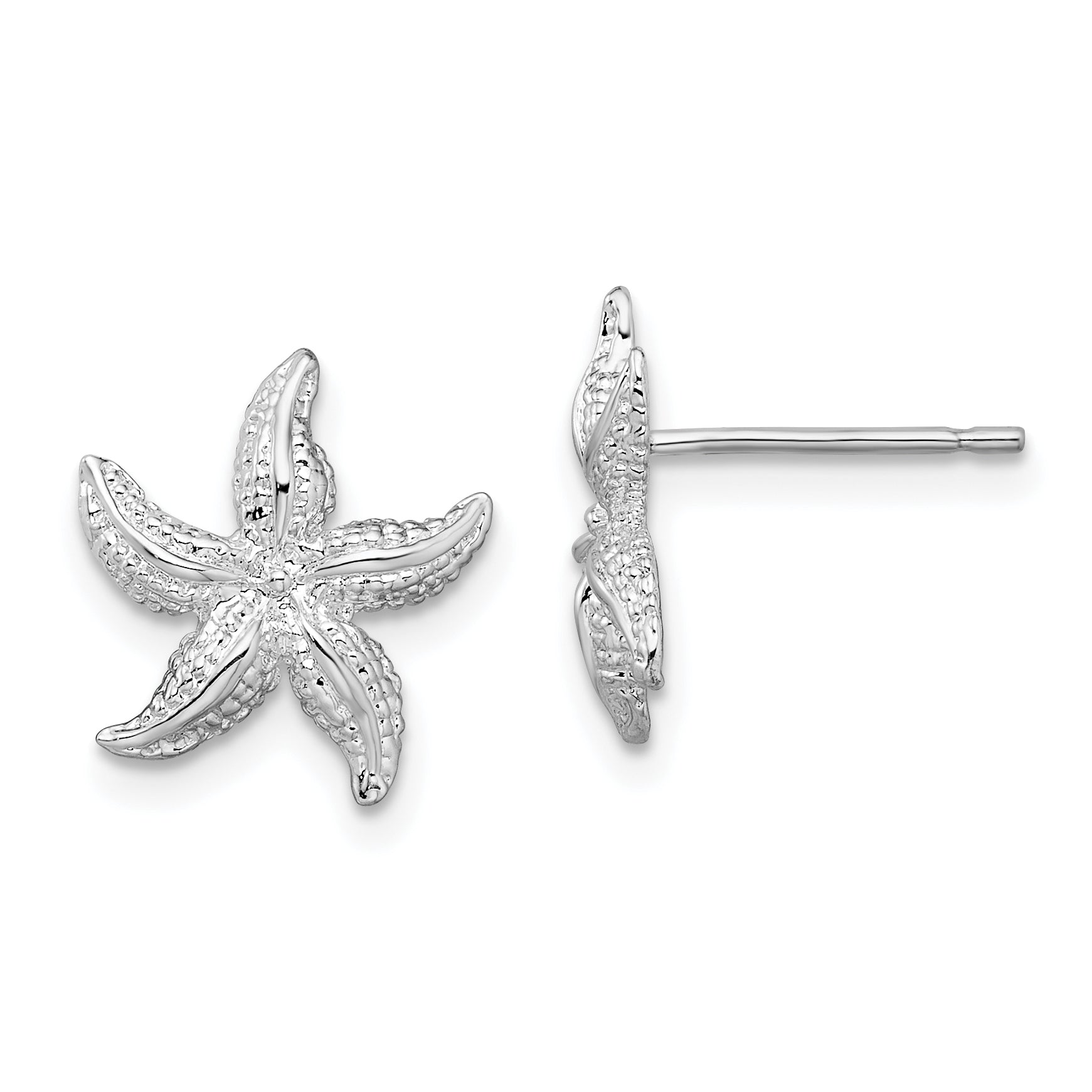 De-Ani Sterling Silver Rhodium-Plated Polished Starfish Post Earrings Main image