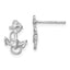 De-Ani Sterling Silver Rhodium-Plated Polished Anchor with Rope Post Earrings