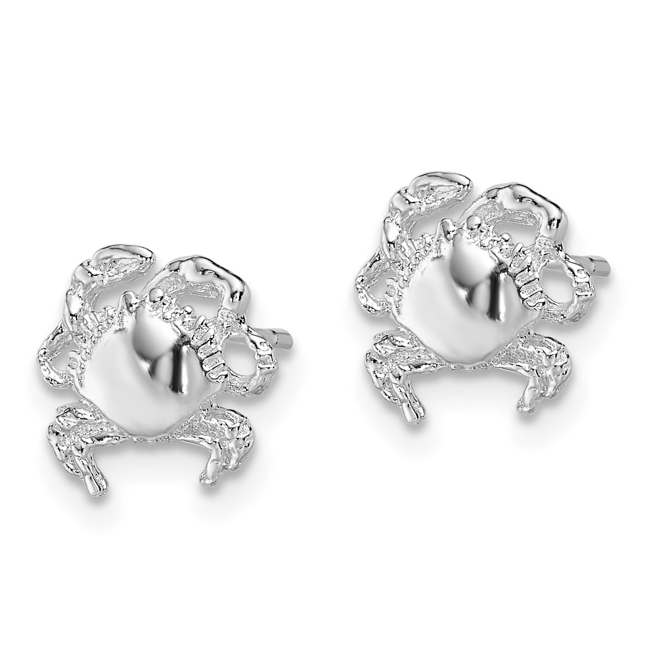De-Ani Sterling Silver Rhodium-Plated Polished Crab Post Earrings Secondary image