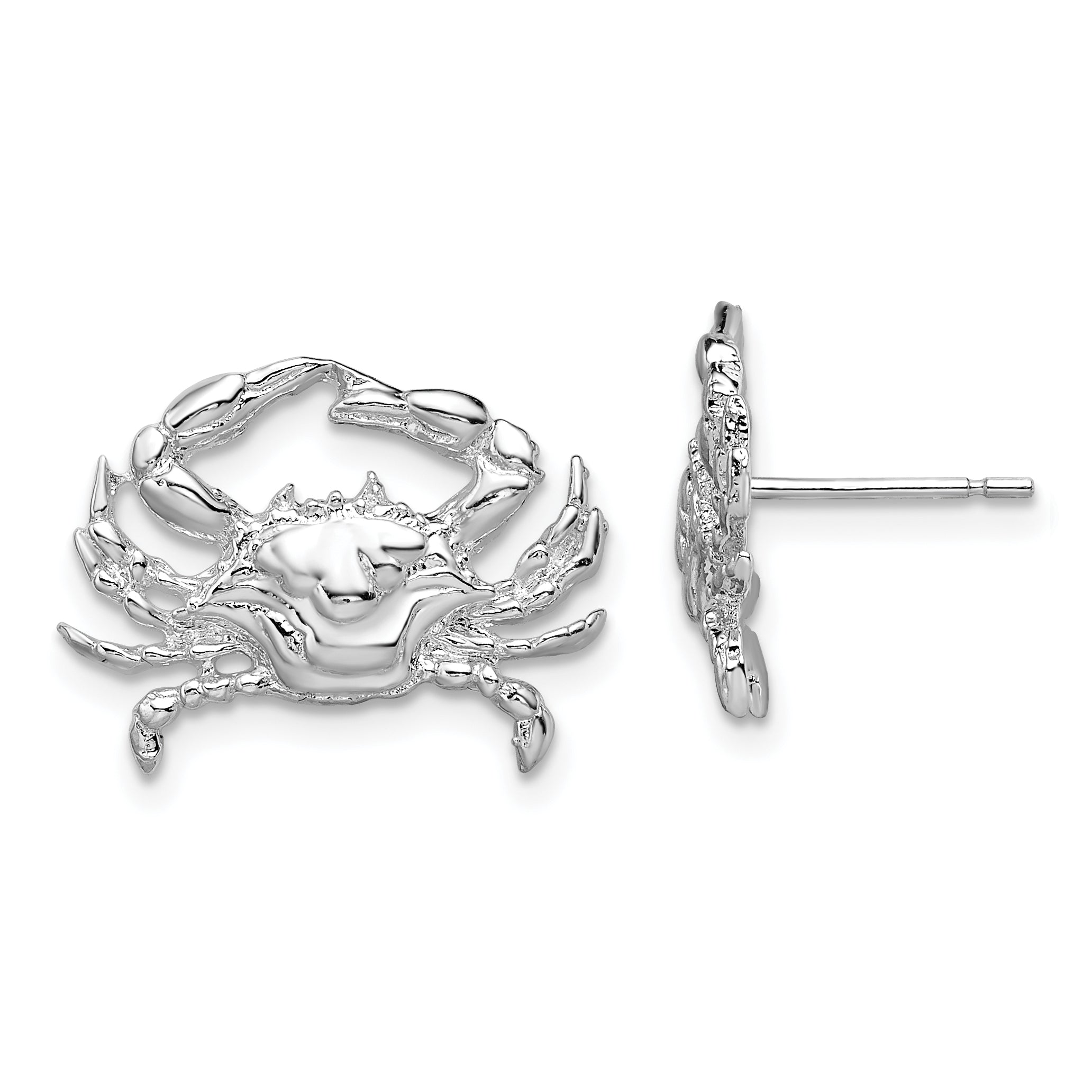 De-Ani Sterling Silver Rhodium-Plated Polished Blue Crab Post Earrings Main image