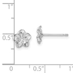 De-Ani Sterling Silver Rhodium-Plated Polished Plumeria Flower Post Earrings
