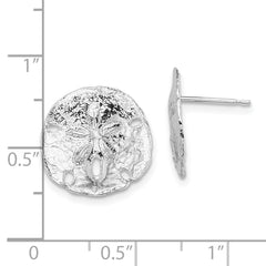 De-Ani Sterling Silver Rhodium-Plated Polished Sand Dollar Post Earrings