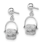 De-Ani Sterling Silver Rhodium-Plated Polished Nantucket Basket Post Earrings