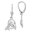 De-Ani Sterling Silver Rhodium-Plated Dolphin in Hoop Leverback Earrings