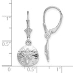 De-Ani Sterling Silver Rhodium-Plated Polished Sand Dollar Leverback Earrings