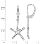 De-Ani Sterling Silver Rhodium-Plated Polished Starfish Leverback Earrings