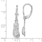 De-Ani Sterling Silver Rhodium-Plated Polished Large Flip-flop Leverback Earrings