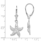 De-Ani Sterling Silver Rhodium-Plated Polished Starfish Leverback Earrings