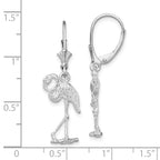 De-Ani Sterling Silver Rhodium-Plated Polished Flamingo Leverback Earrings