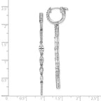 Sterling Shimmer Sterling Silver Rhodium-plated 46 Stone CZ Fancy Dangle Hinged Earrings