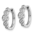 Sterling Shimmer Sterling Silver Rhodium-plated 34 Stone CZ Pav‚ Fancy Hinged Hoop Earrings