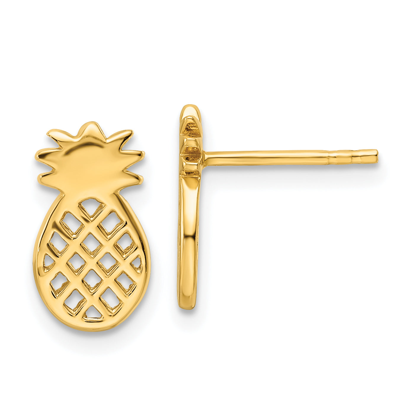 Sterling Silver Gold-plated Pineapple Post Earrings Main image