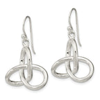 Sterling Silver Polished Knot Dangle Shephard Hook Earrings
