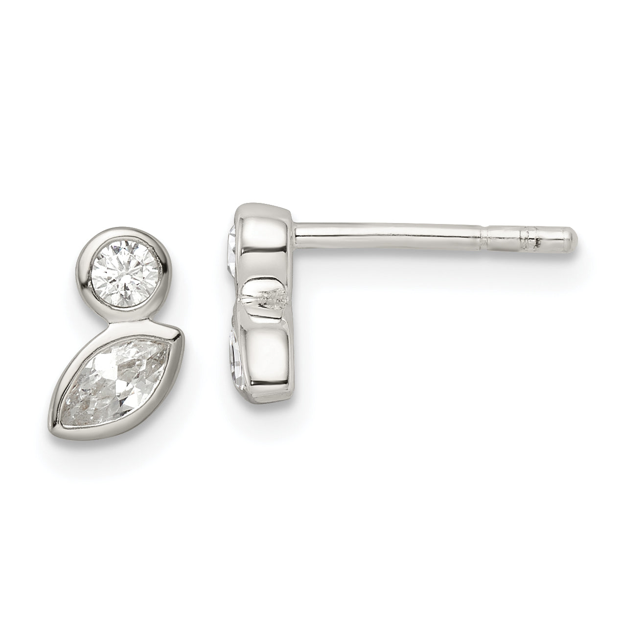 Sterling Silver Polished CZ Post Earrings Main image