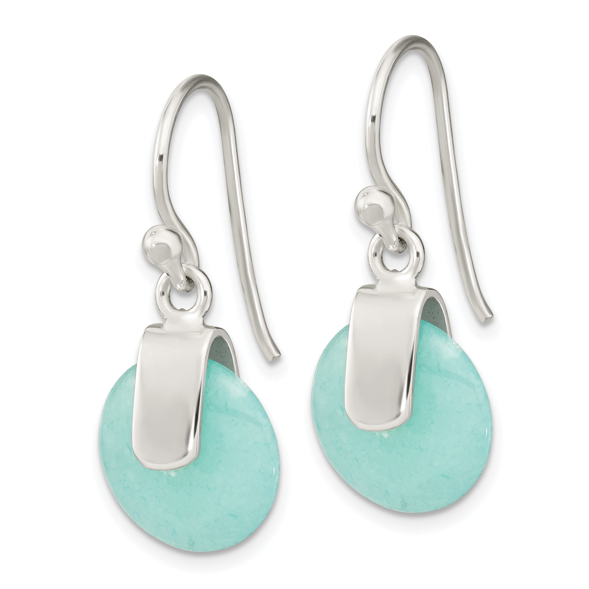 Sterling Silver Imitation Turquoise Circle Earrings Secondary image