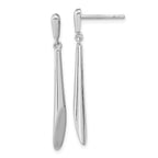 Sterling Silver Rh-plated Polished Bar Dangle Post Earrings