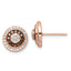 Sterling Silver Rose-tone Black Rhodium-plated CZ Fancy Post Earrings