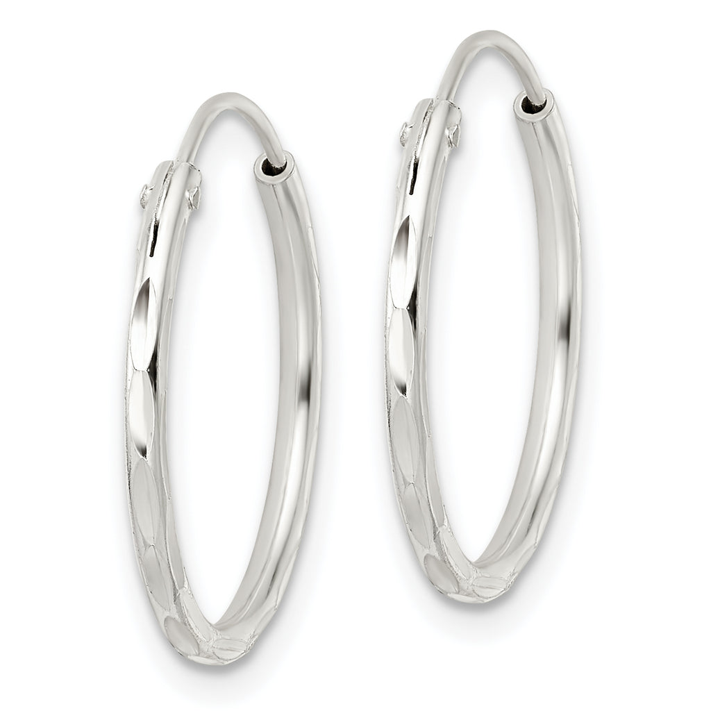 Sterling Silver Polished D/C Endless Hoop Earrings