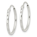 Sterling Silver Polished D/C Endless Hoop Earrings