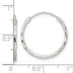 Sterling Silver Polished D/C Endless Hoop Earrings