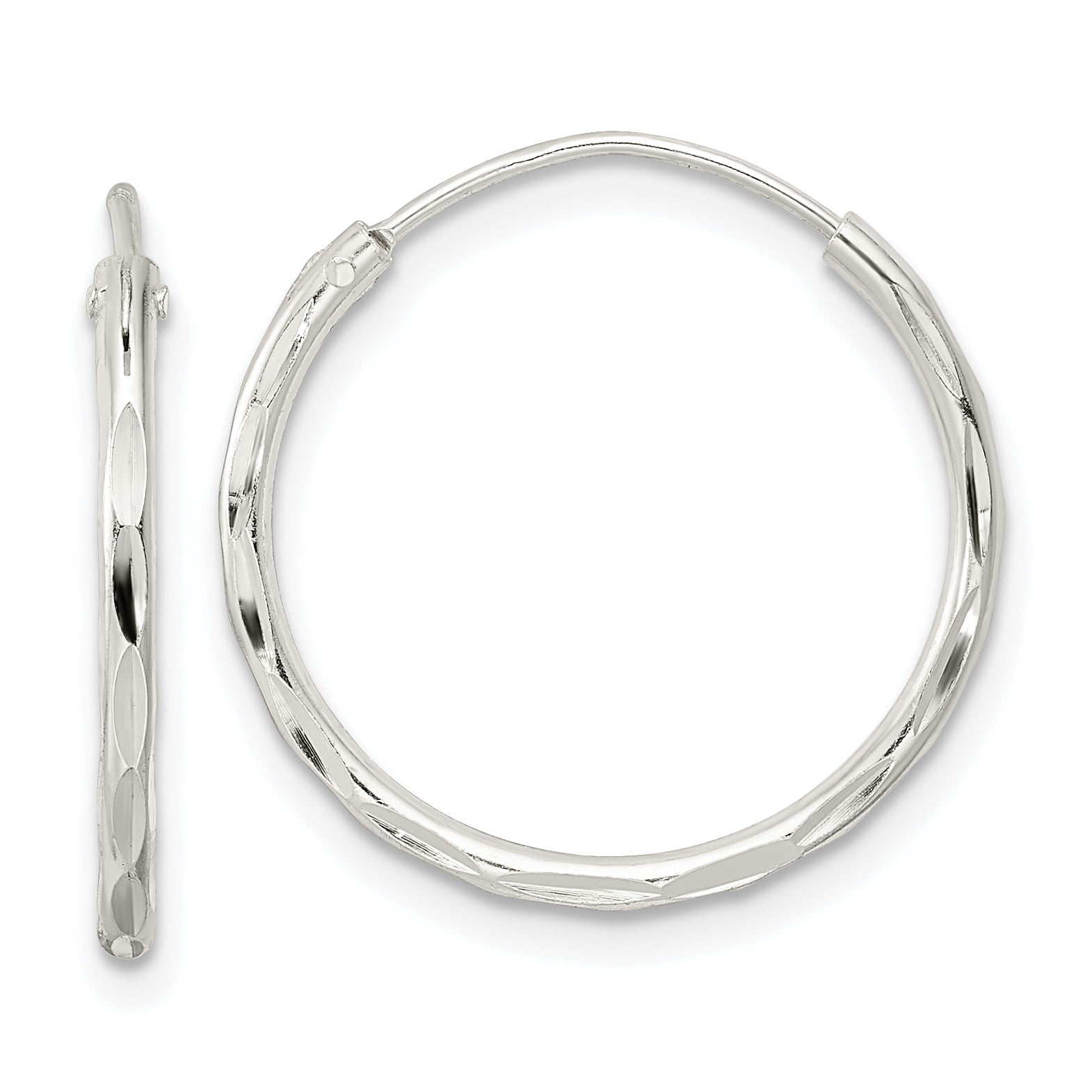 Sterling Silver Polished D/C Endless Hoop Earrings Main image
