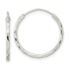 Sterling Silver Polished D/C Endless Hoop Earrings