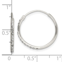 Sterling Silver Crystal Endless Hoop Earrings