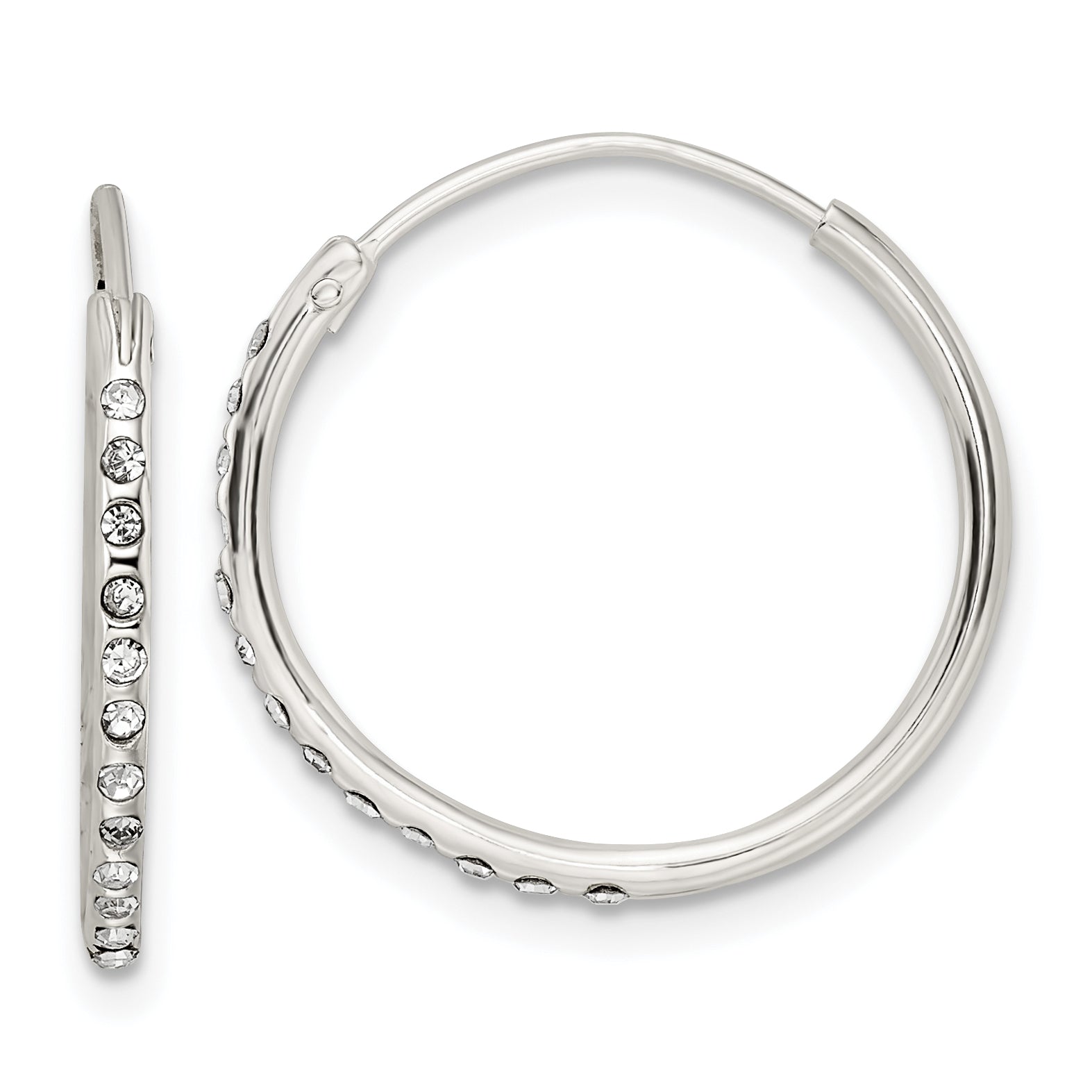Sterling Silver Crystal Endless Hoop Earrings Main image