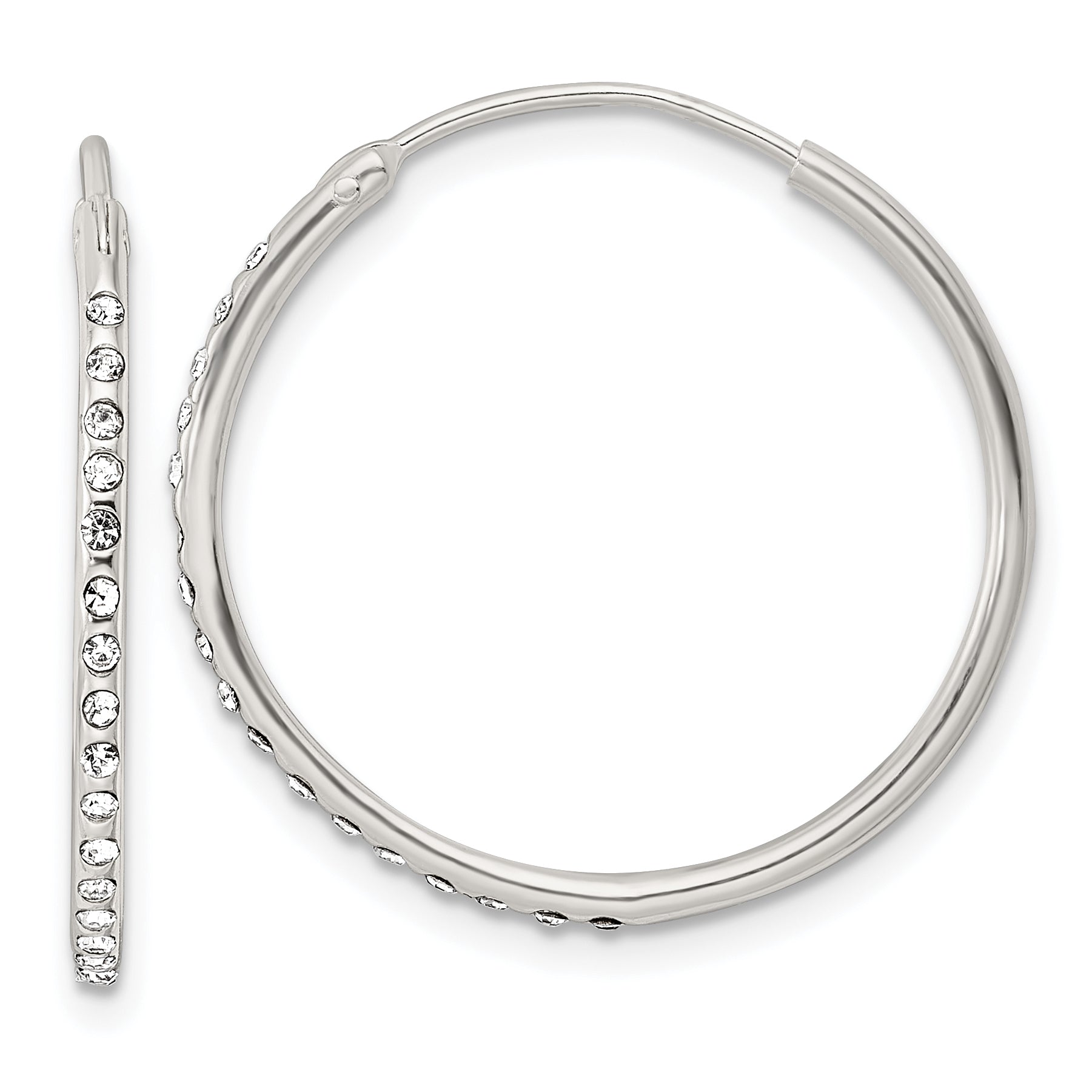 Sterling Silver Crystal Endless Hoop Earrings Main image
