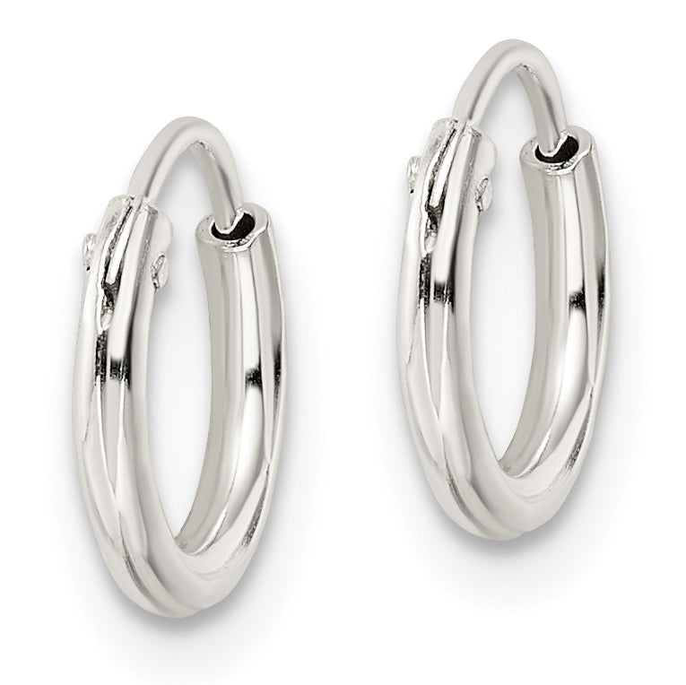 Sterling Silver Polished 1.5x10mm Endless Tube Hoop Earrings Secondary image
