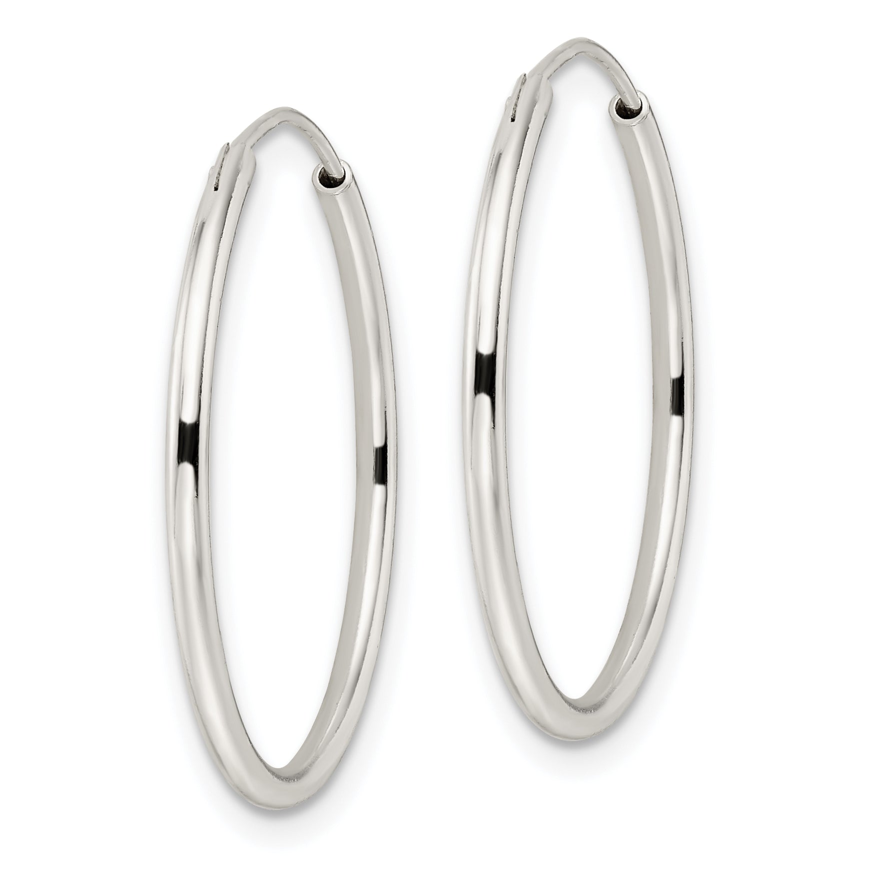 Sterling Silver Polished Endless Hoop Earrings Secondary image