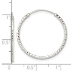 Sterling Silver Polished D/C Endless Hoop Earrings