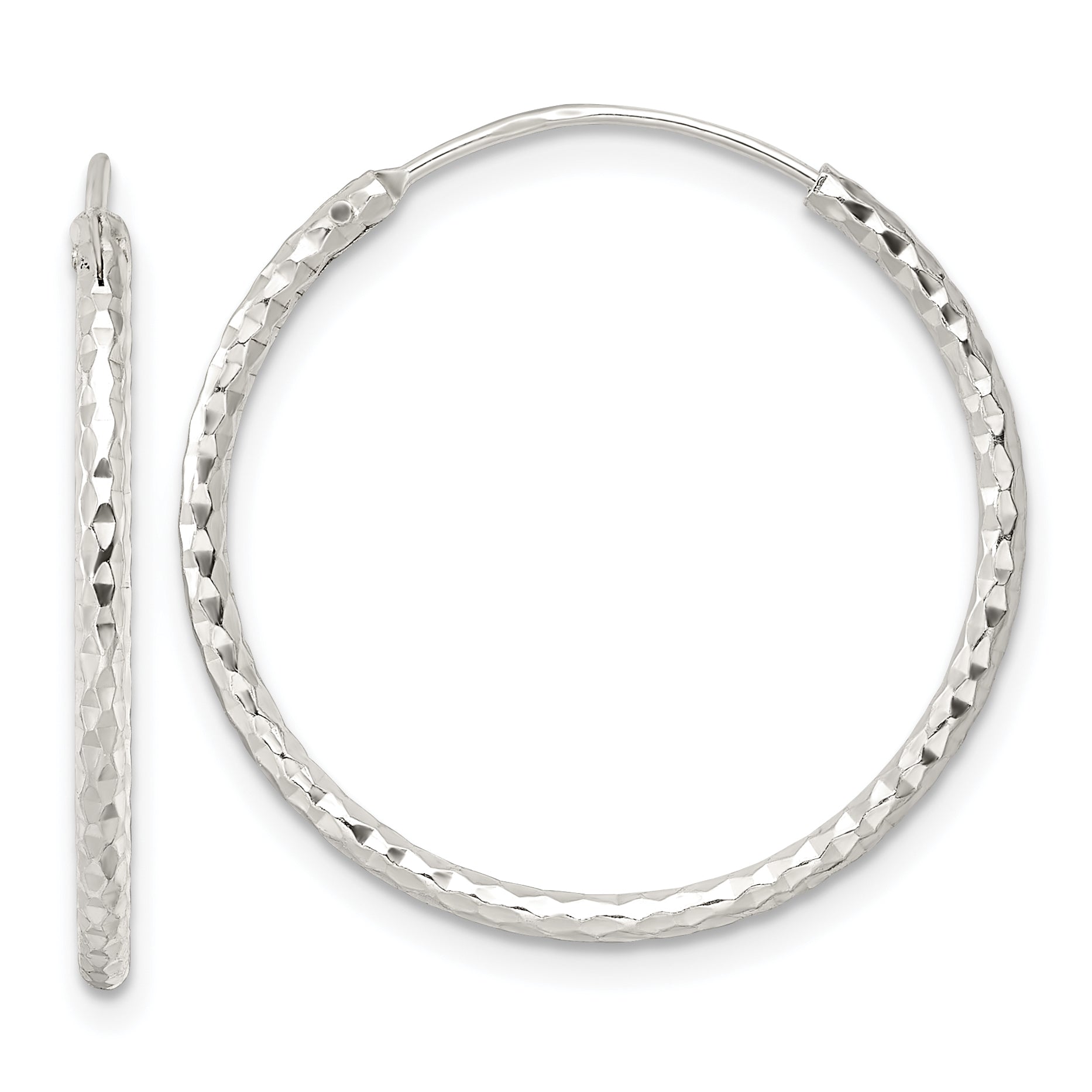 Sterling Silver Polished D/C Endless Hoop Earrings Main image