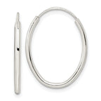 Sterling Silver Polished Endless Oval Hoop Earrings