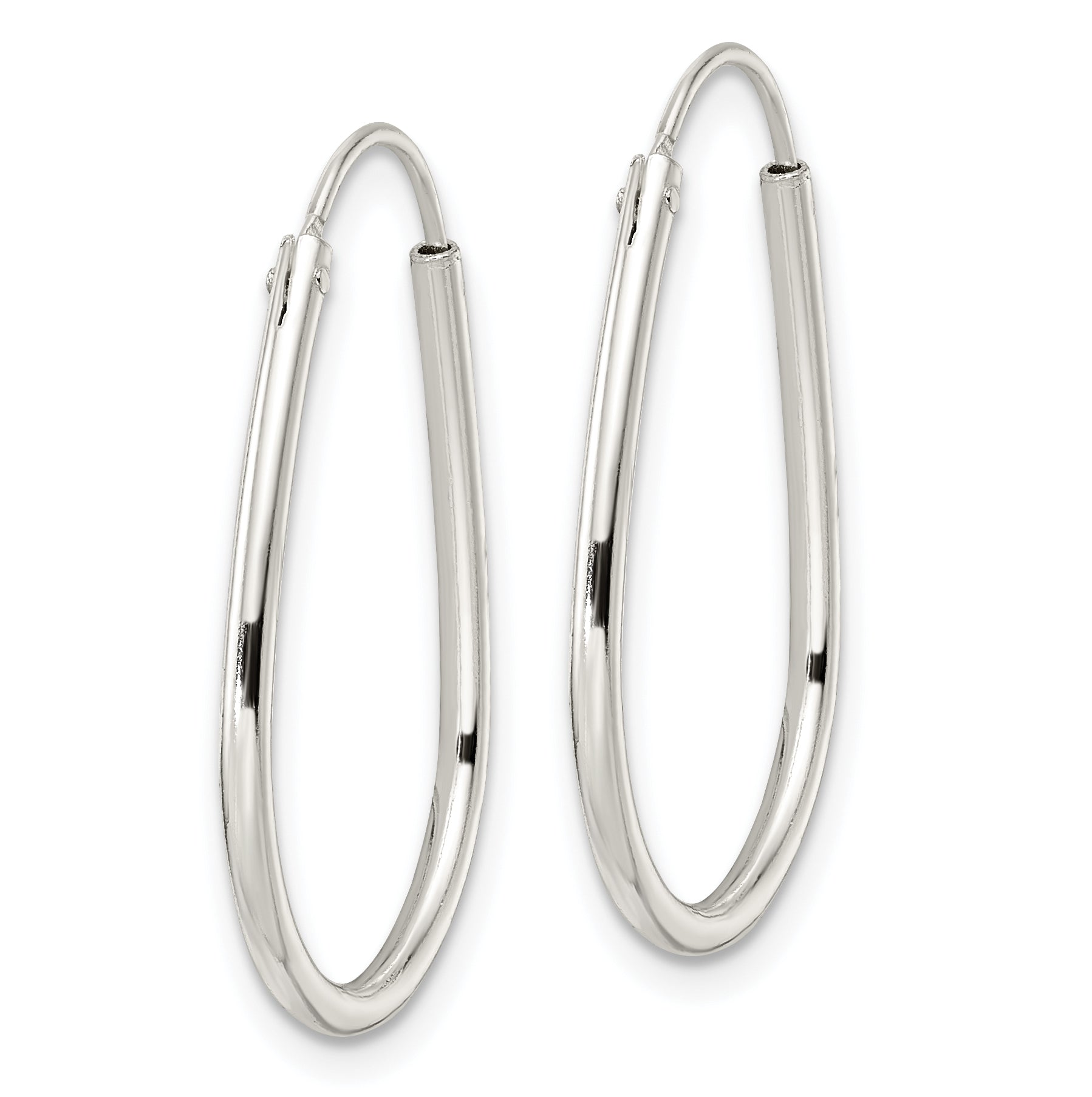 Sterling Silver Polished Endless Teardrop Hoop Earrings Secondary image