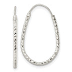 Sterling Silver Polished D/C Endless Hoop Earrings