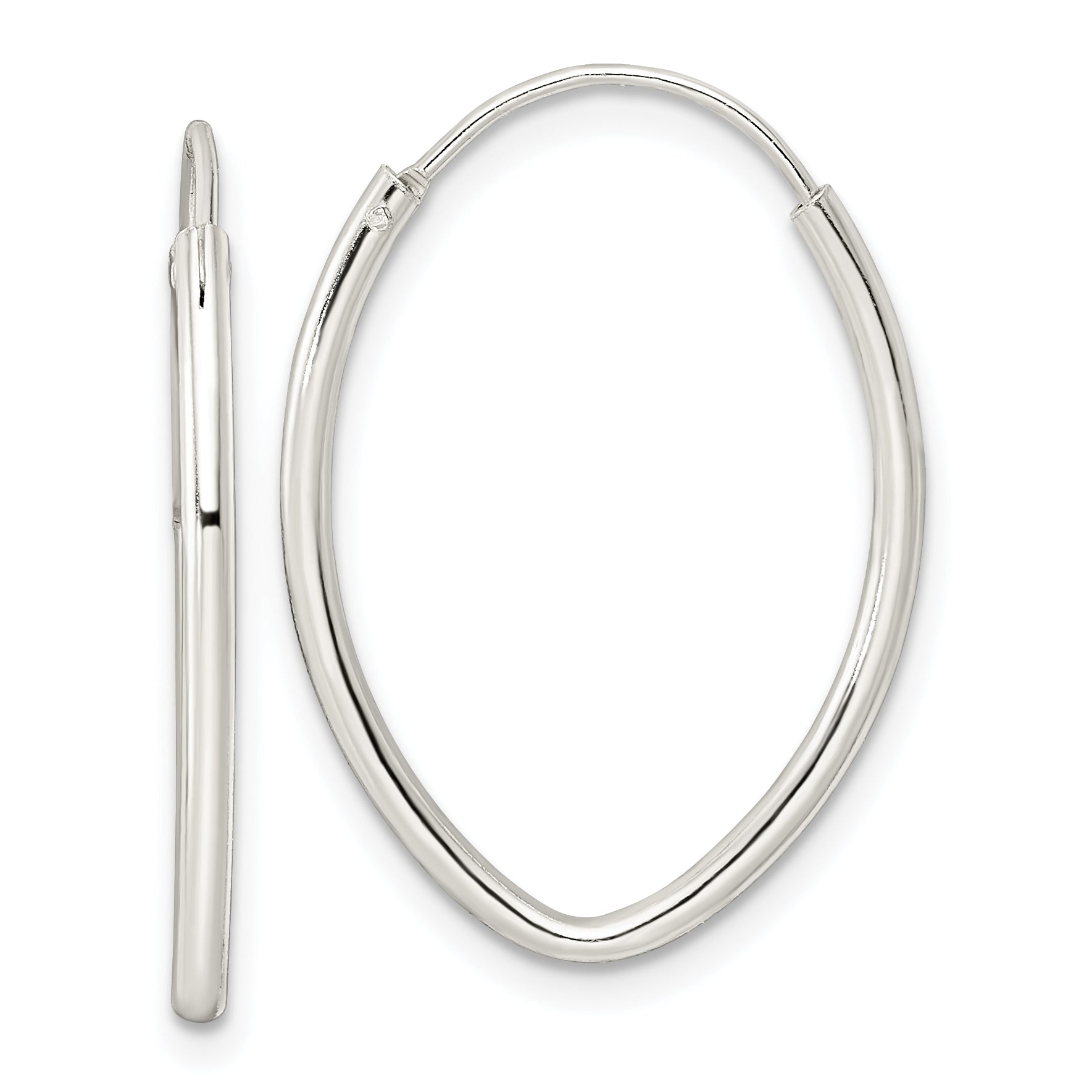 Sterling Silver Polished Endless Oval Hoop Earrings Main image