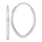 Sterling Silver Polished Endless Oval Hoop Earrings