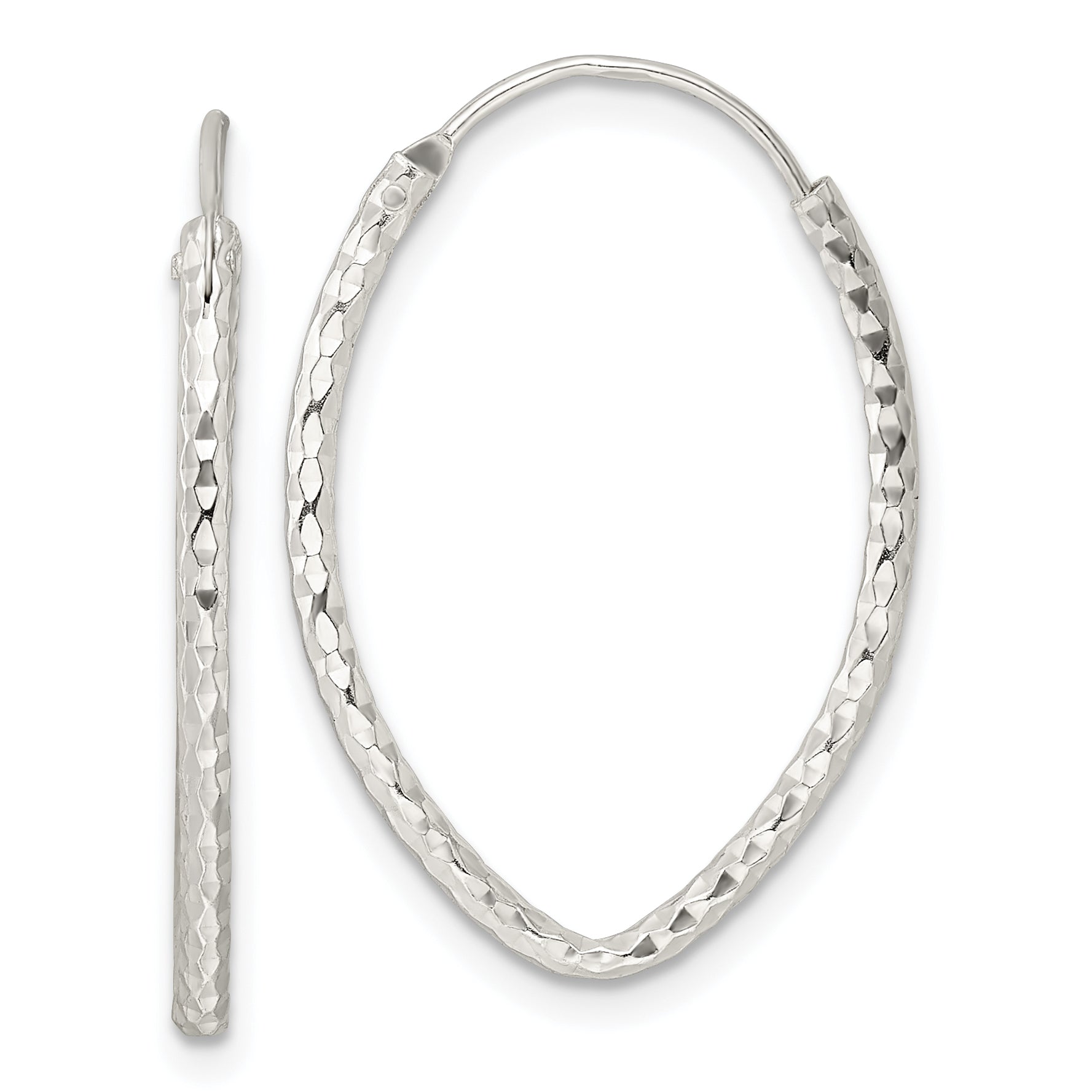 Sterling Silver Polished D/C Endless Hoop Earrings Main image