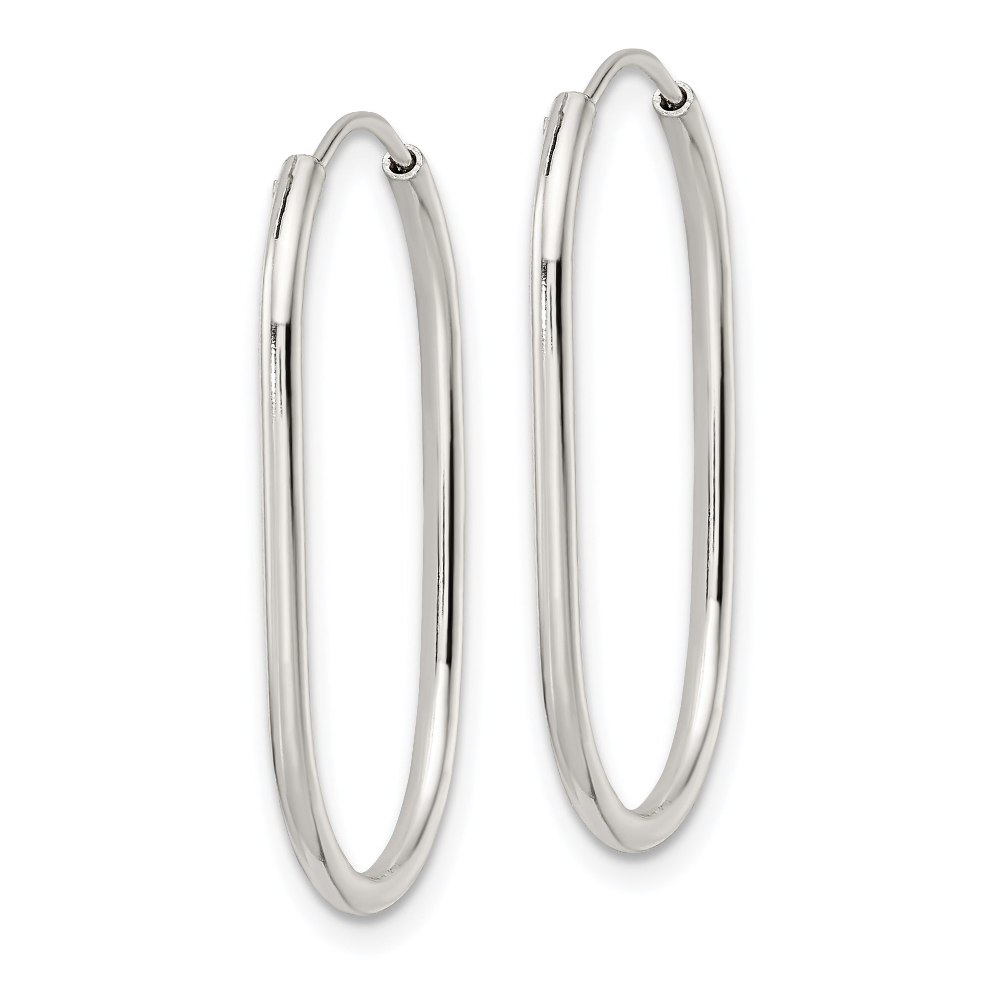 Sterling Silver Polished Endless Oblong Hoop Earrings Secondary image