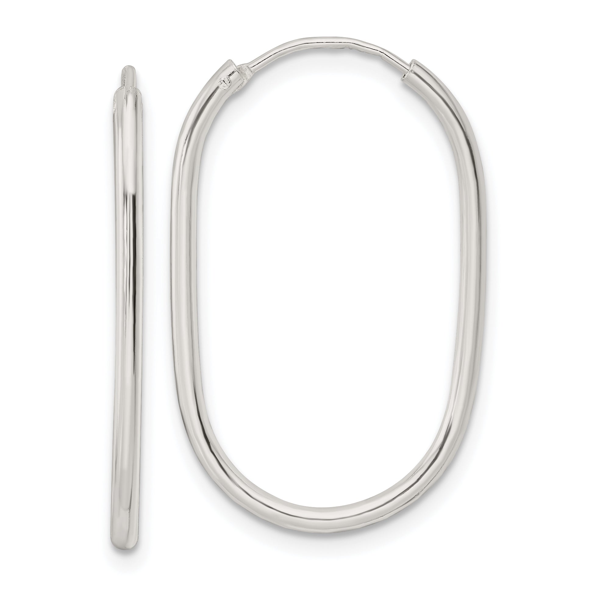 Sterling Silver Polished Endless Oblong Hoop Earrings Main image