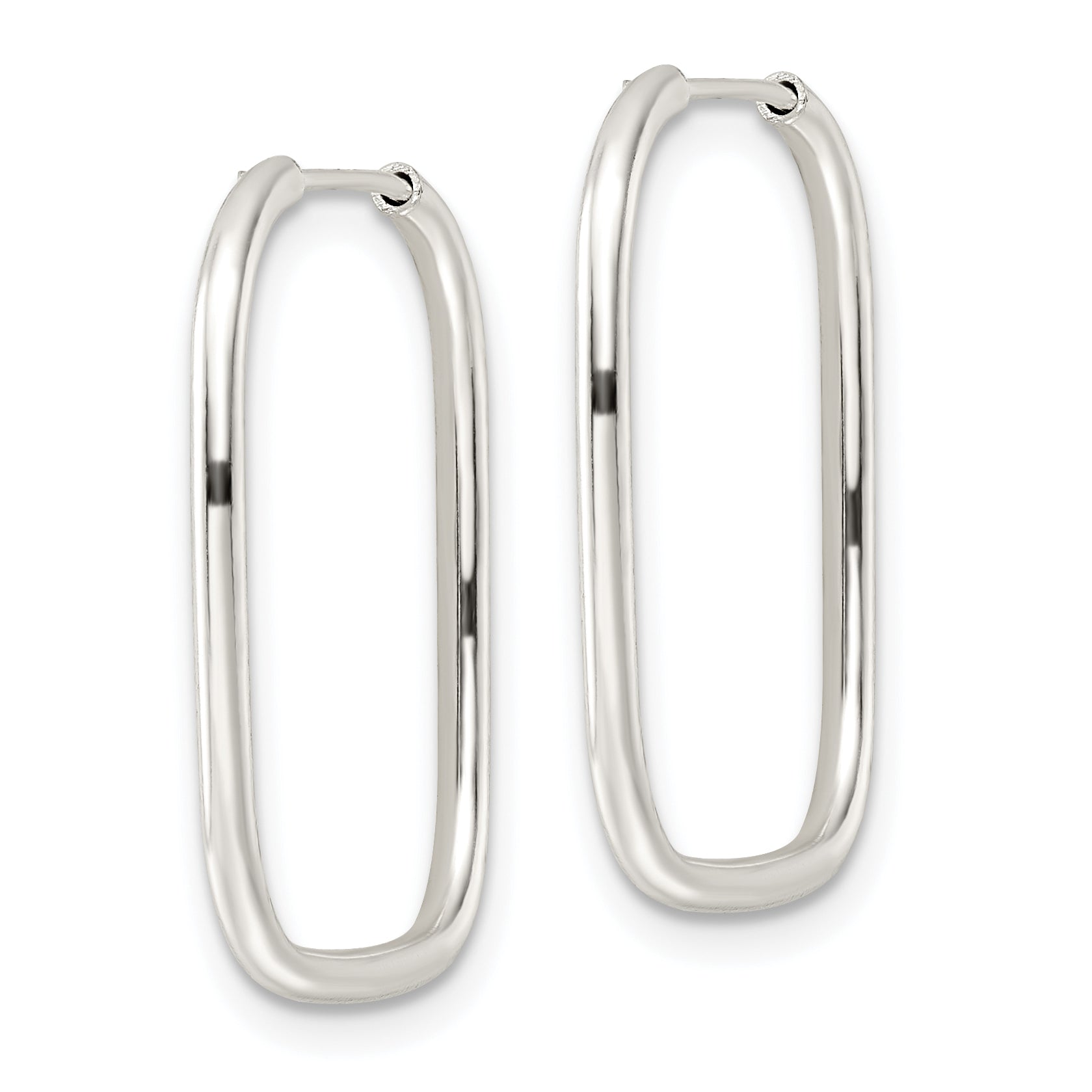 Sterling Silver Polished 1.5mm Square Endless Tube Hoop Earrings Secondary image