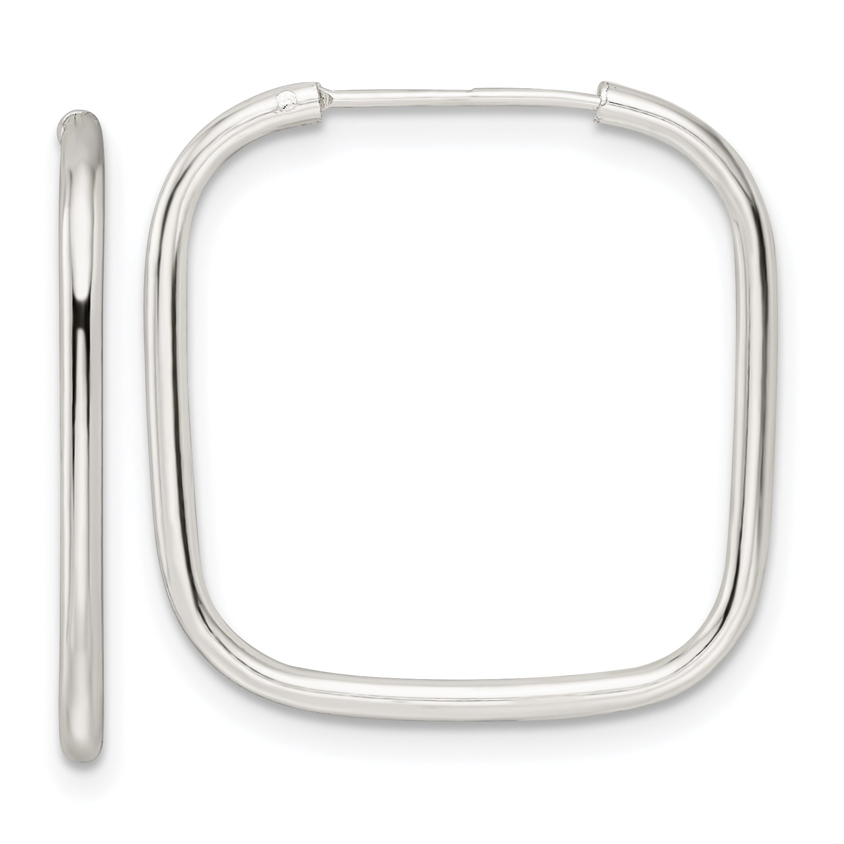 Sterling Silver Polished 1.5mm Square Endless Tube Hoop Earrings Main image