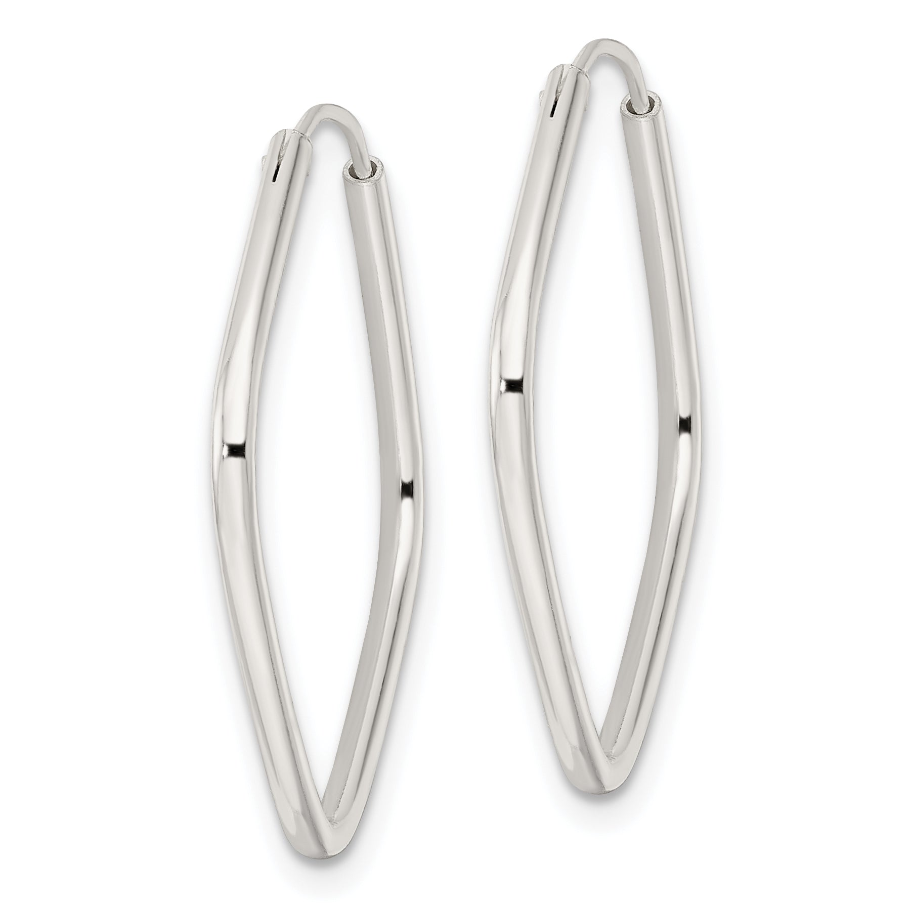 Sterling Silver Polished Endless Square Hoop Earrings Secondary image