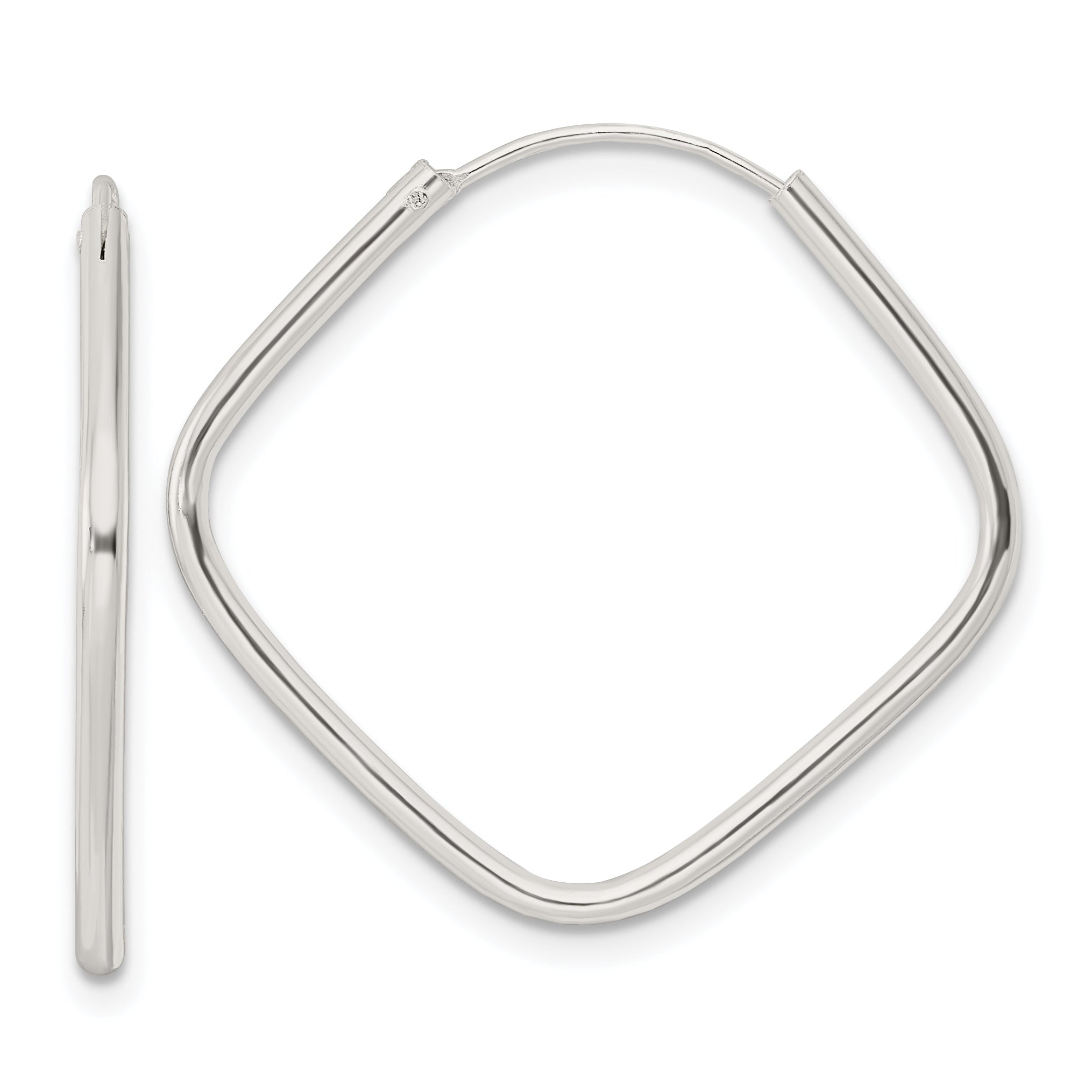 Sterling Silver Polished Endless Square Hoop Earrings Main image