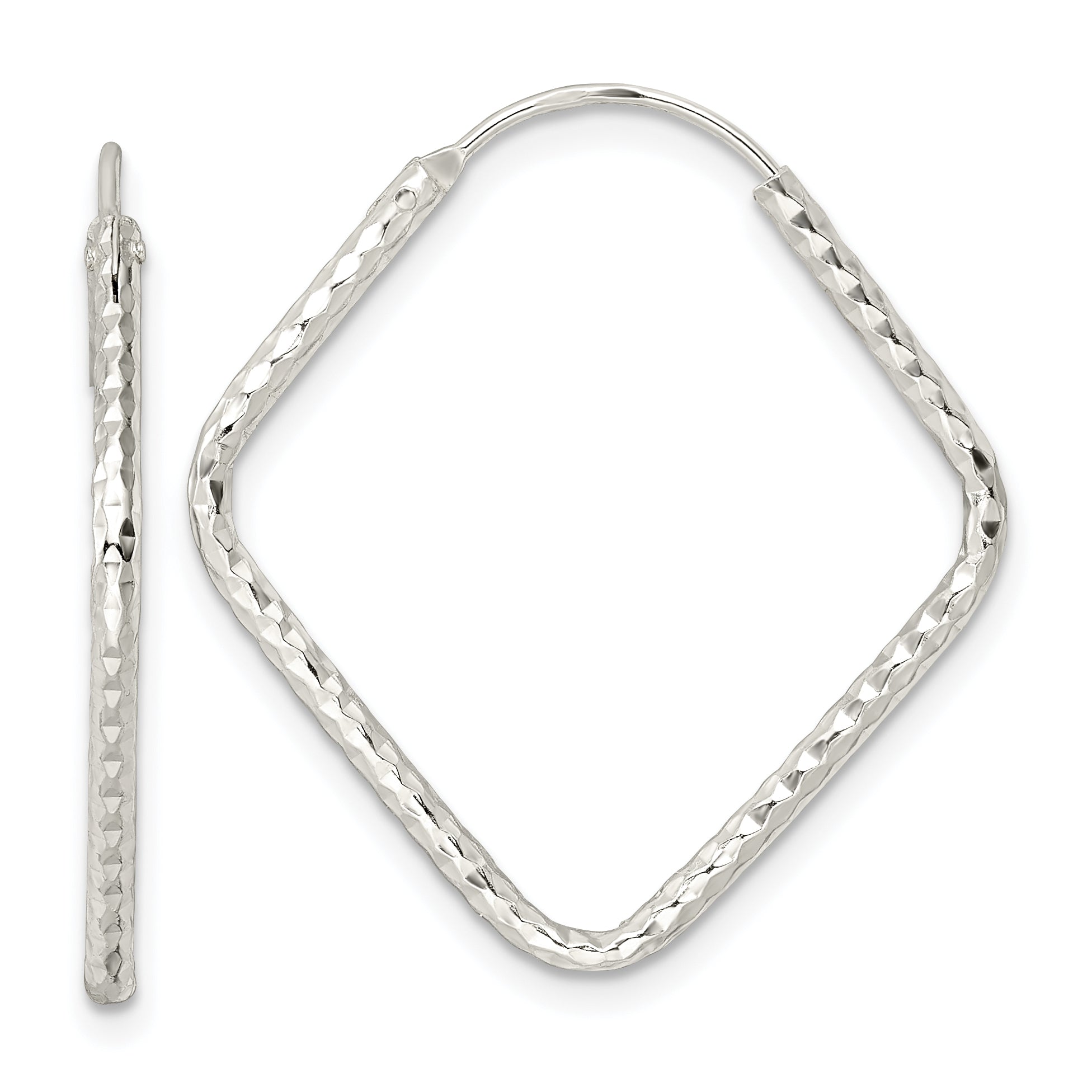 Sterling Silver Polished D/C Endless Hoop Earrings Main image