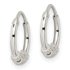 Sterling Silver Polished Beaded Circle Endless Hoop Earrings