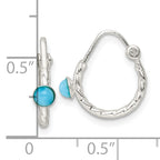 Sterling Silver Polished Turquoise Endless Hoop Earrings