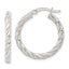 Sterling Silver Polished Twisted Rope Hoop Earrings
