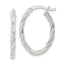 Sterling Silver Polished Twisted Rope Oval Hoop Earrings